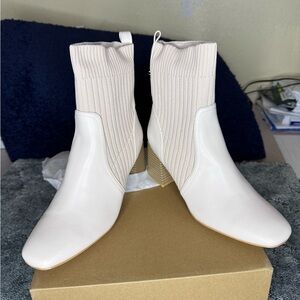 Elegant Cream Ankle Boots